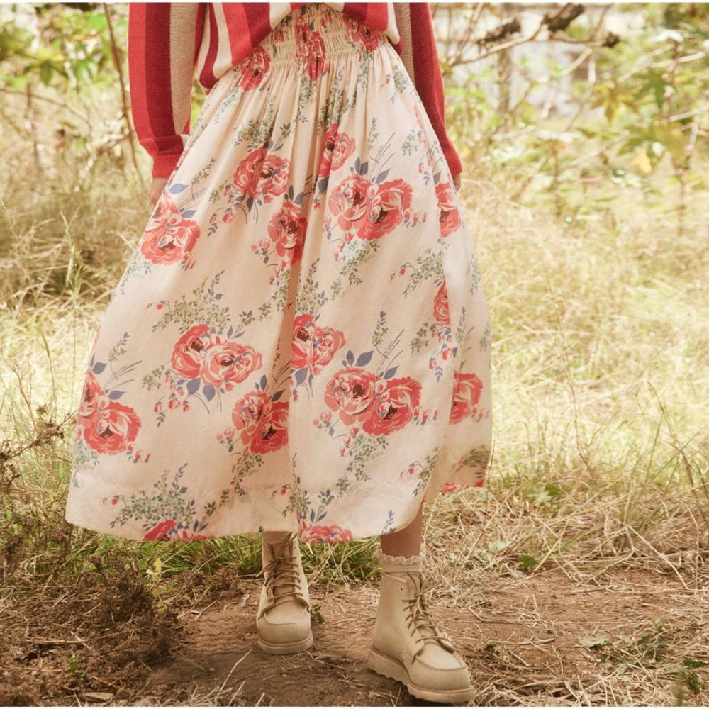 The Great - The Viola Skirt - Echo Rosa Print